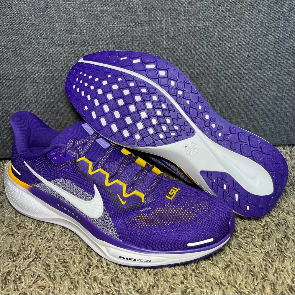 Nike Air Zoom Pegasus 41 LSU Tigers Mens Size 9.5 Running Shoes FZ5126-500 NEW